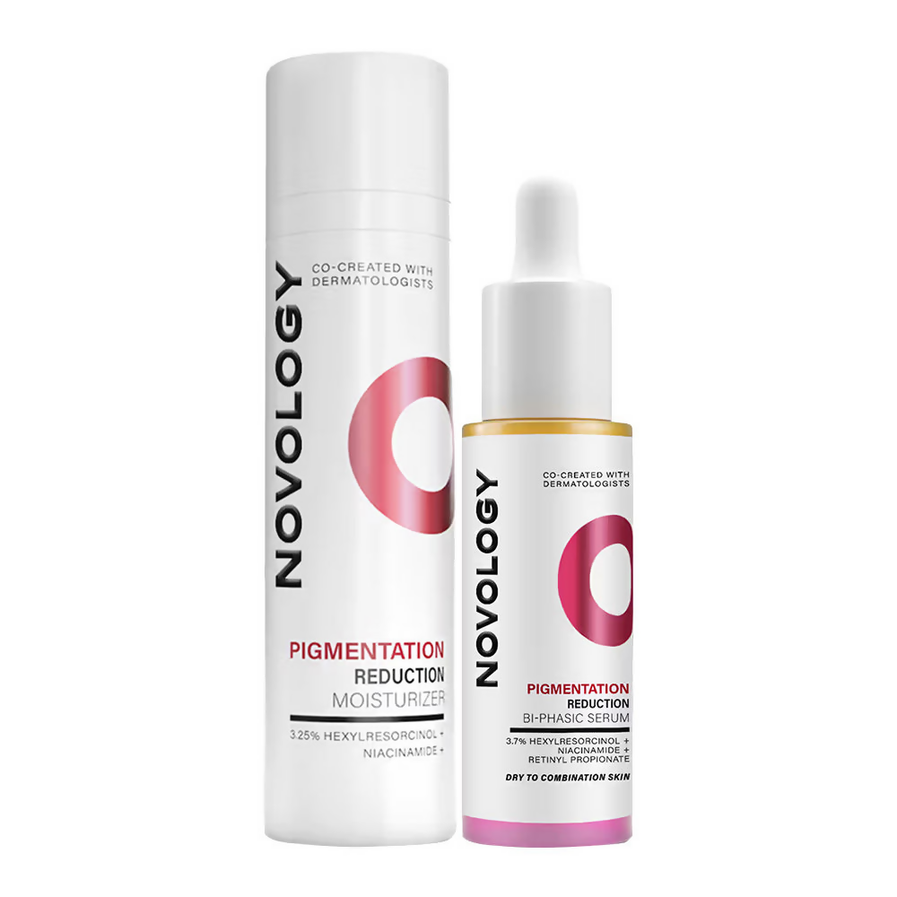 Novology Bi-Phasic Hyper Pigmentation Serum + Pigmentation Reduction Moisturizer Combo - Swadesiicart