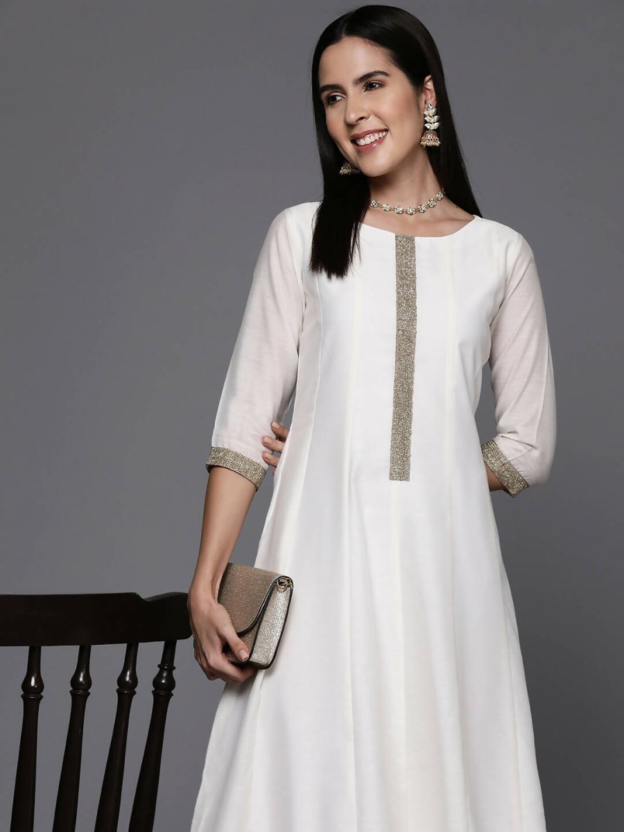 Ahalyaa Women's Traditional wear Ethnic Dress - Off White | Swadesiicart