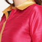 Ahalyaa Women's Dark Pink Poly Silk Kurta Trouser Set | Swadesiicart