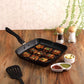 Cello Aluminium Non Stick Grill Pan Square Black - Swadesiicart