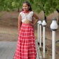 Aayaa Designer Embroidery Thread With Sequance Work Kids Lehenga Choli - Red