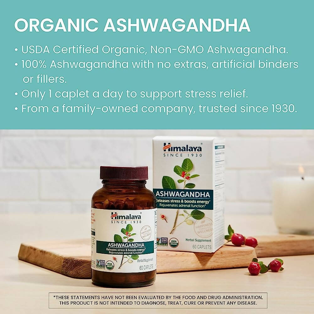 Himalaya Organic Ashwagandha Caplets | Swadesiicart