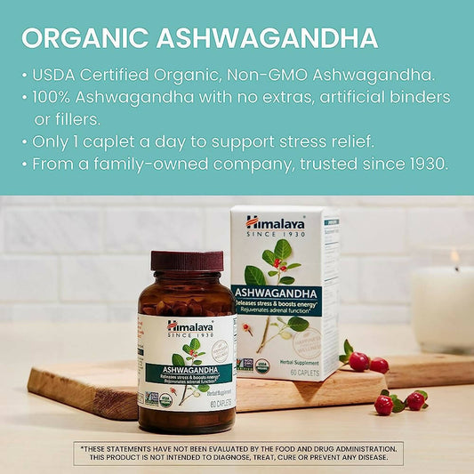 Himalaya Organic Ashwagandha Caplets | Swadesiicart