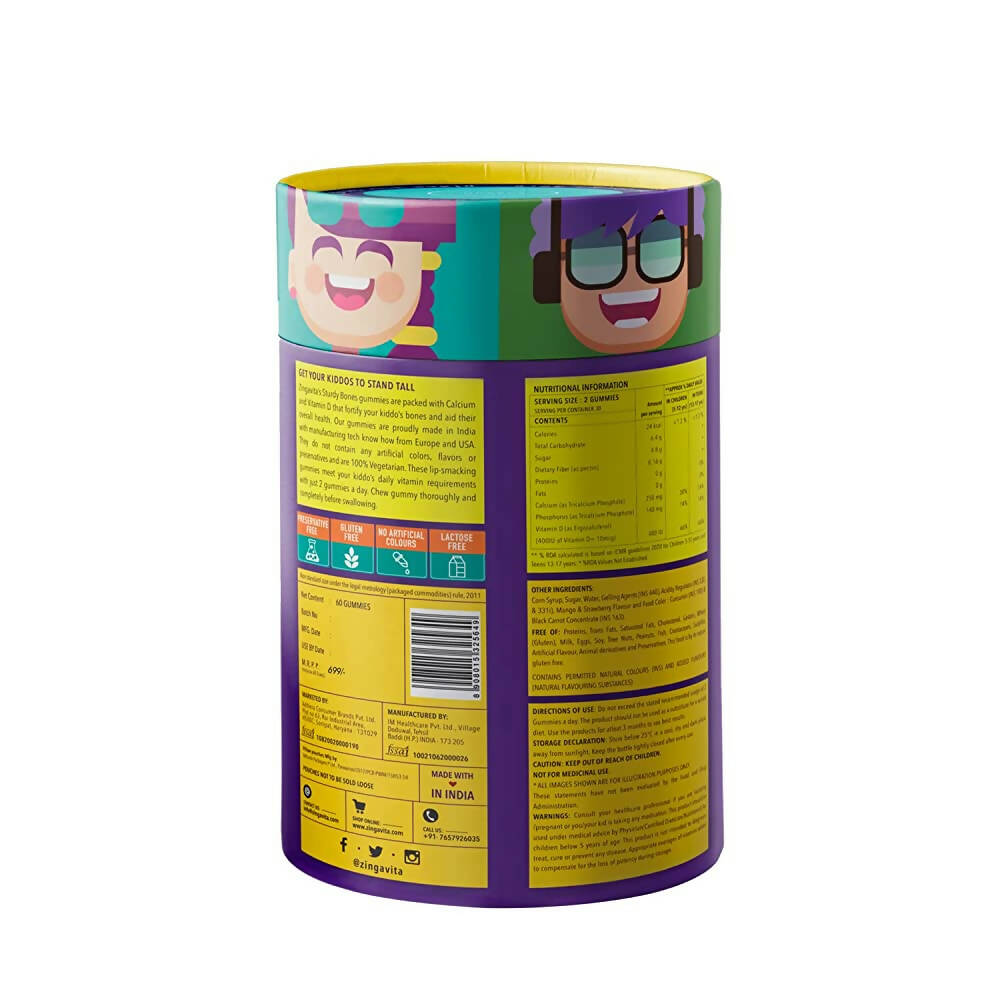 Zingavita Calcium+ Vitamin D Gummies for Kids | Swadesiicart