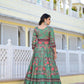 Partywear Designer parrot Dola Silk Anarkali suit with Dupatta - Suzen - Swadesiicart