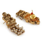 Gold-Polished Pink White Stones-Studded Beaded Jewellery Set - Ruby Raang - Swadesiicart