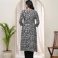 Vaasvablack Floral Cotton Printed Gathered Kurti With Pant | Swadesiicart