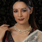 Double Layered Kundan and American Diamond Neckpiece (Gold) - Ruby Raang | Swadesiicart