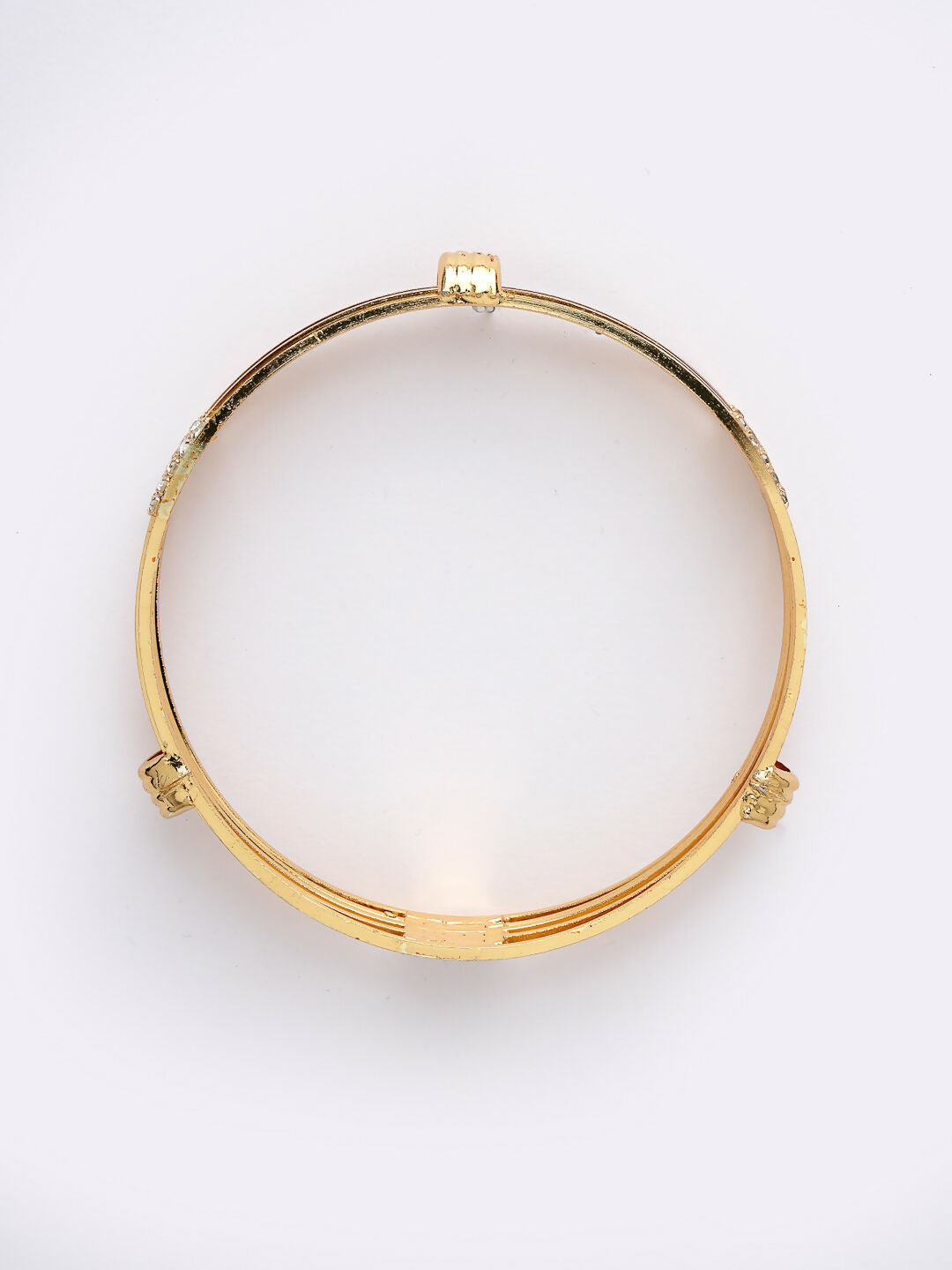 NVR Women Set of 2 Gold-Polished Kundan Studded Bangles - Swadesiicart