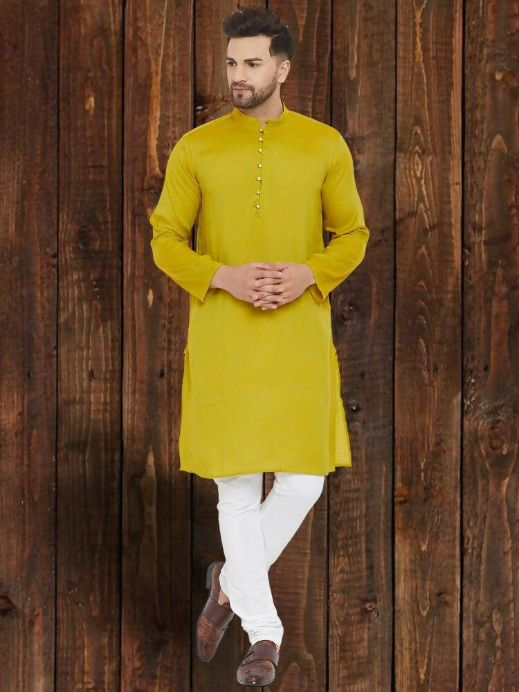 Even Apparels Yellowish Green Wedding Kurta - Green | Swadesiicart
