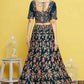 Blue Silk Semi-Stitched Wedding Bridal Lehenga - Nimaya
