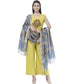 A R Silk Women's Zari Embroidery Vanarsi Silk Gray Dupattas and Chunnis