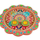 Kundan HandiKrafts Mdf Flower Pooja Thali - Red | Swadesiicart