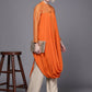 Ahalyaa Women Orange Ethnic Motifs Printed Crepe Cowl Kurta | Swadesiicart