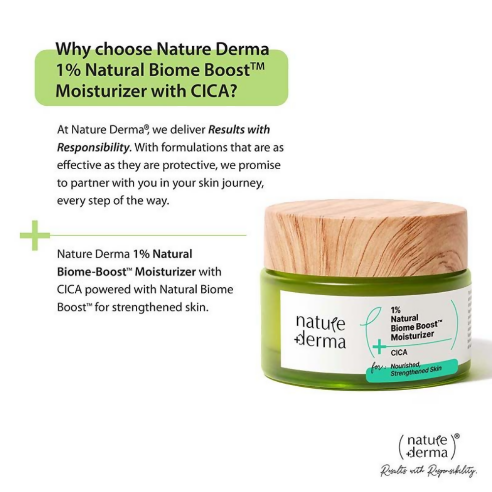 Nature Derma 1% Natural Biome-Boost Moisturizer With CICA | Swadesiicart