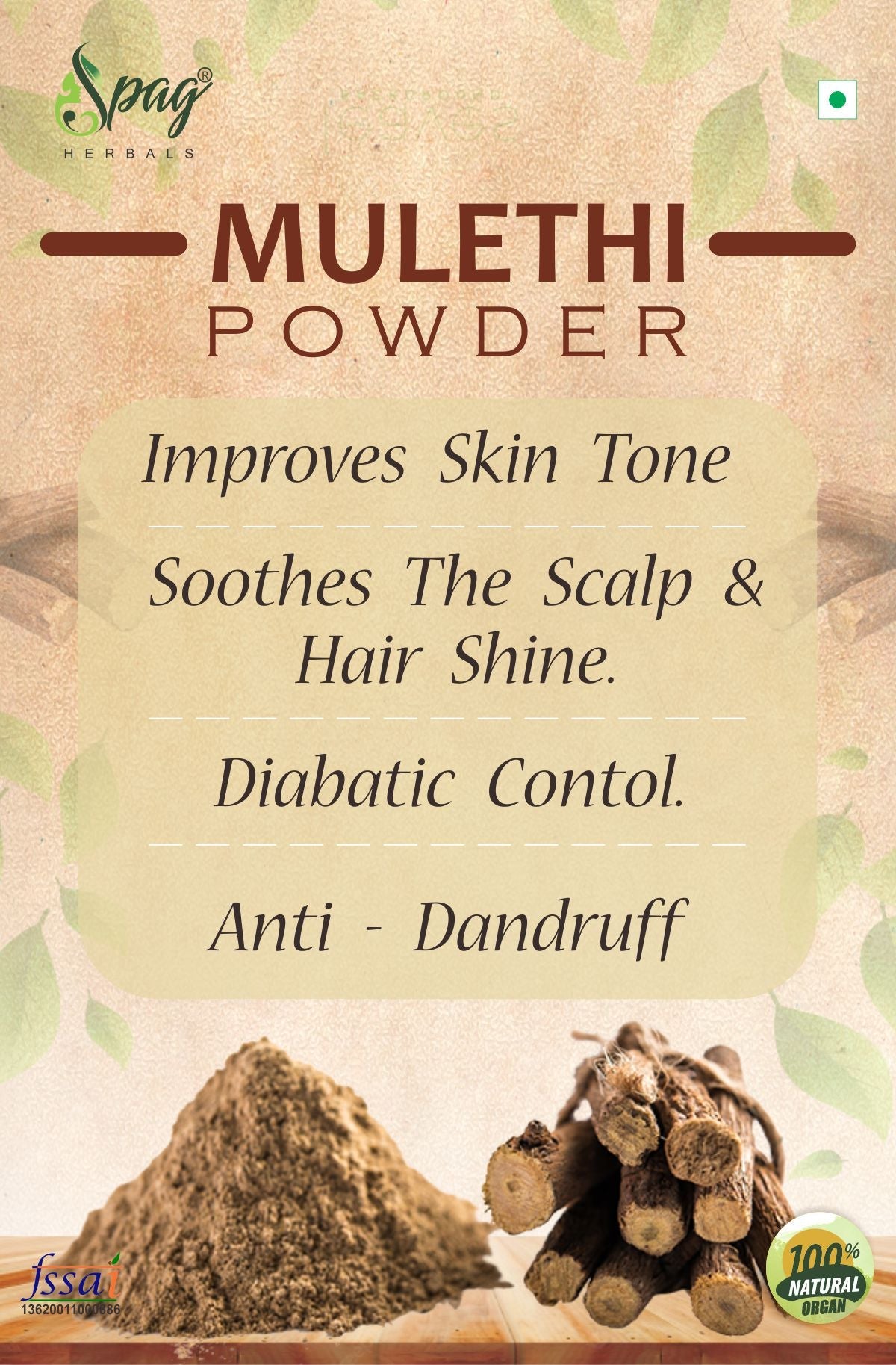 Spag Herbals Mulethi Powder - Swadesiicart