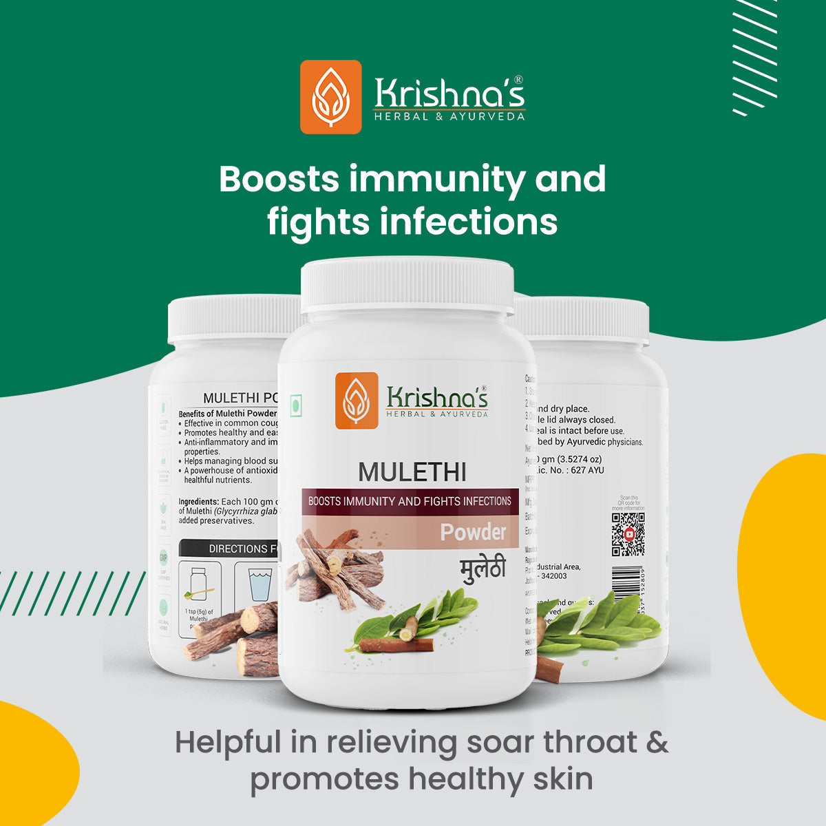 Krishna'S Herbal & Ayurveda Mulethi Powder | Swadesiicart