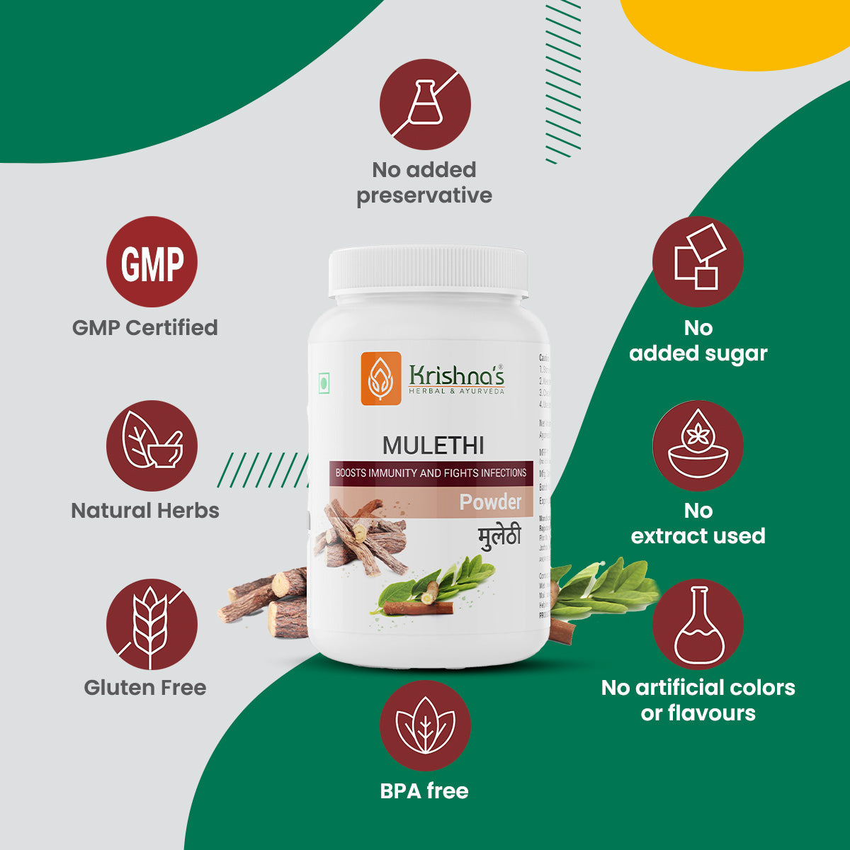 Krishna'S Herbal & Ayurveda Mulethi Powder | Swadesiicart