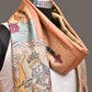 Multicolor Kalamkari Hand Painted Kanchipuram Silk Handloom Dupatta with Dashavatar Design - Global Threads | Swadesiicart