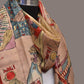 Multicolor Kalamkari Hand Painted Kanchipuram Silk Handloom Dupatta with Egyptian Design - Global Threads | Swadesiicart