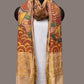 Multicolor Kalamkari Hand Painted Kanchipuram Silk Handloom Dupatta with Krishna Design - Global Threads | Swadesiicart