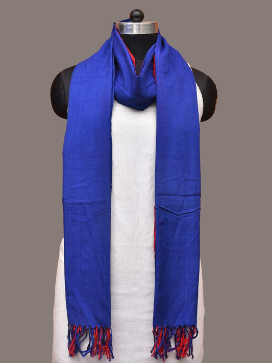 Multicolor Pochampally Ikat Cotton Handloom Plain Dupatta - Global Threads | Swadesiicart