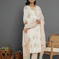 Yufta Mustard Gota_Patti Cotton Anarkali Kurta Dupatta Pant Set - Swadesiicart