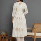 Yufta Mustard Gota_Patti Cotton Anarkali Kurta Dupatta Pant Set - Swadesiicart