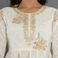 Yufta Mustard Gota_Patti Cotton Anarkali Kurta Dupatta Pant Set - Swadesiicart