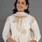 Yufta Mustard Gota_Patti Cotton Anarkali Kurta Dupatta Pant Set - Swadesiicart