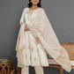 Yufta Mustard Gota_Patti Cotton Anarkali Kurta Dupatta Pant Set - Swadesiicart