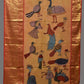 Mustard Kalamkari Hand Painted Kanchipuram Silk Handloom Dupatta with Birds Design - Global Threads | Swadesiicart
