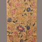 Mustard Kalamkari Hand Painted Sico Stole with Floral and Birds Design - Global Threads | Swadesiicart