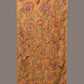 Mustard Kalamkari Hand Painted Sico Stole with Floral Design - Global Threads | Swadesiicart