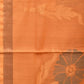 Mustard Khadi Cotton Handloom Saree with All Over Big Flowers Design - Global Threads | Swadesiicart
