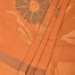 Mustard Khadi Cotton Handloom Saree with All Over Big Flowers Design - Global Threads | Swadesiicart