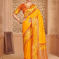 Anaita Mustard Silk Saree With Blouse Piece