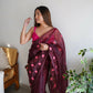 Vamsee Annie Chocolate Georgette Saree - Swadesiicart