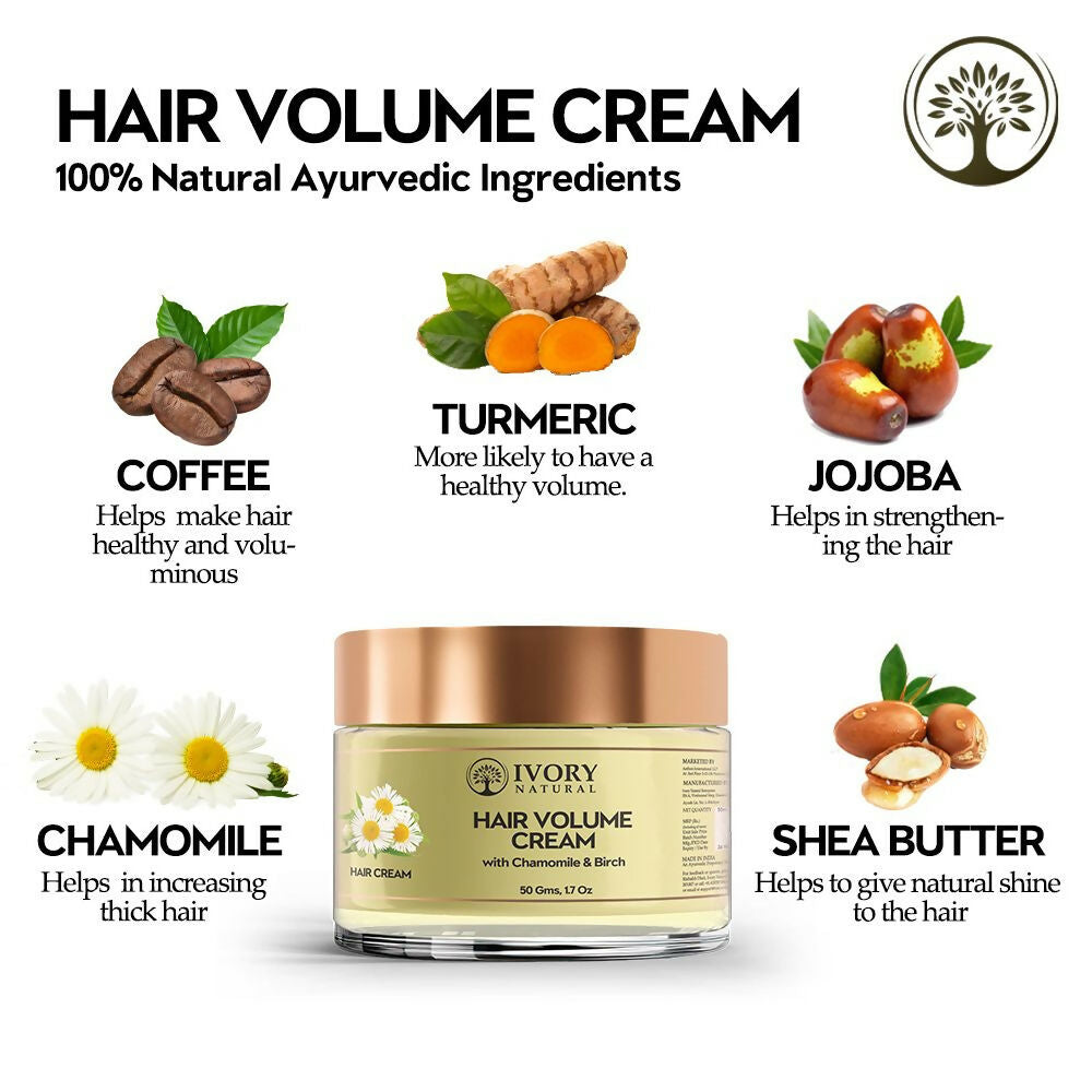 Ivory Natural Hair Volume Cream For Thicker, Fuller Looking Hair | Swadesiicart