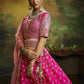 House of Panchhi Pink Pure Silk Moti & Zarkan heavy embroidery Lehenga choli & Dupatta | Swadesiicart