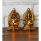 eCraftIndia Set of 2 Gold-Toned Handcrafted Brass Laxmi Ganesha Idol Deepak | Swadesiicart