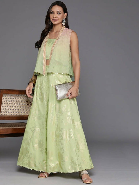 Ahalyaa Women's Traditional Wear Co-ods - Green - Swadesiicart