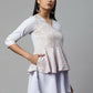 Ahalyaa Women Summer Blue Crepe Printed Tunic | Swadesiicart