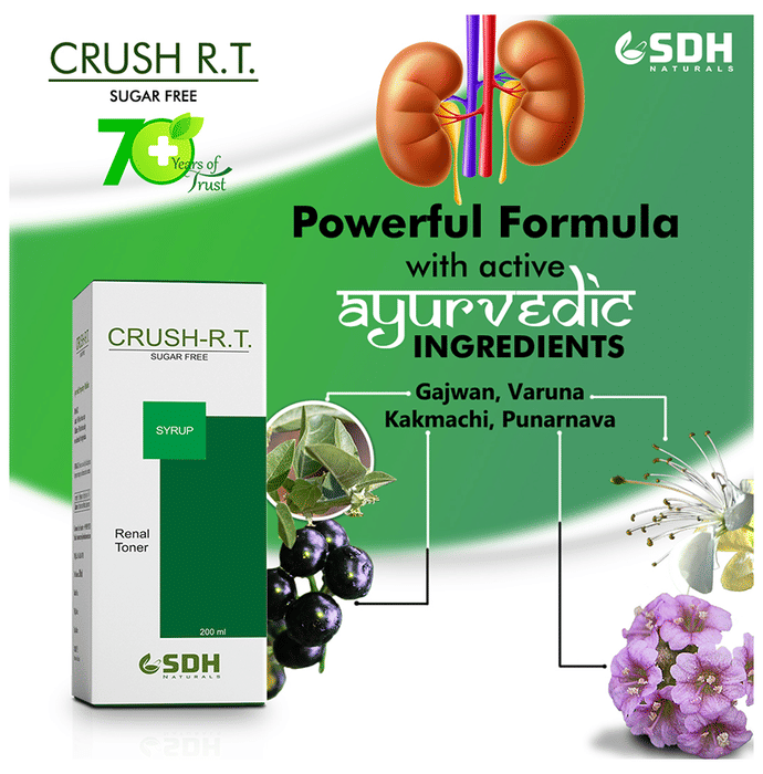 SDH Naturals Crush-RT Syrup | For Kidney & Renal Health | Sugar Free | Swadesiicart