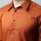 Even Apparels Brown Color Pure Cotton Solid Men's Kurta With Shirt Collar (SLD1137) | Swadesiicart