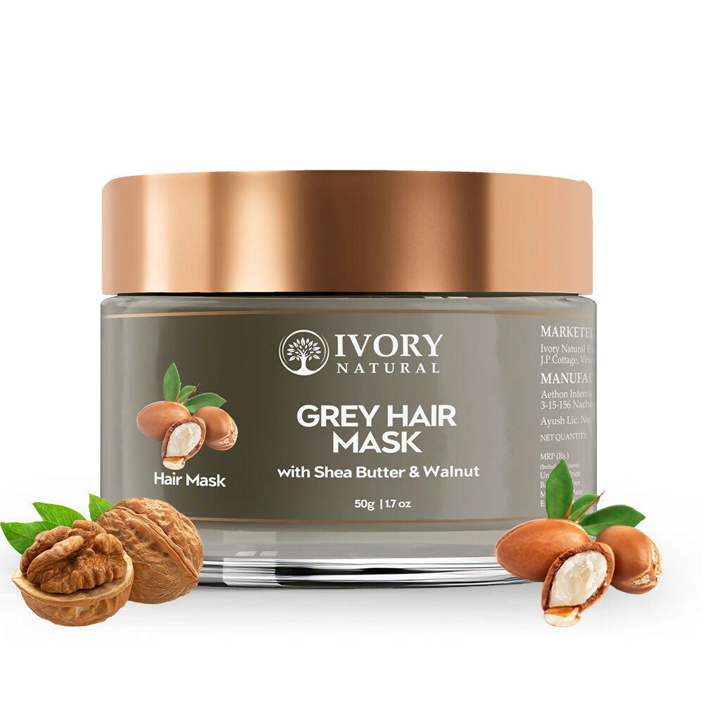 Ivory Natural Grey Mask For Hair - White To Black Hair Naturally For Both Men & Women | Swadesiicart