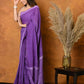 Very Much Indian Pure Cotton Handblock Printed Saree With Natural Dyes - Purple | Swadesiicart