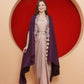 Joban Fashion Purple and Rose Gold Skirt set with Cape - Swadesiicart
