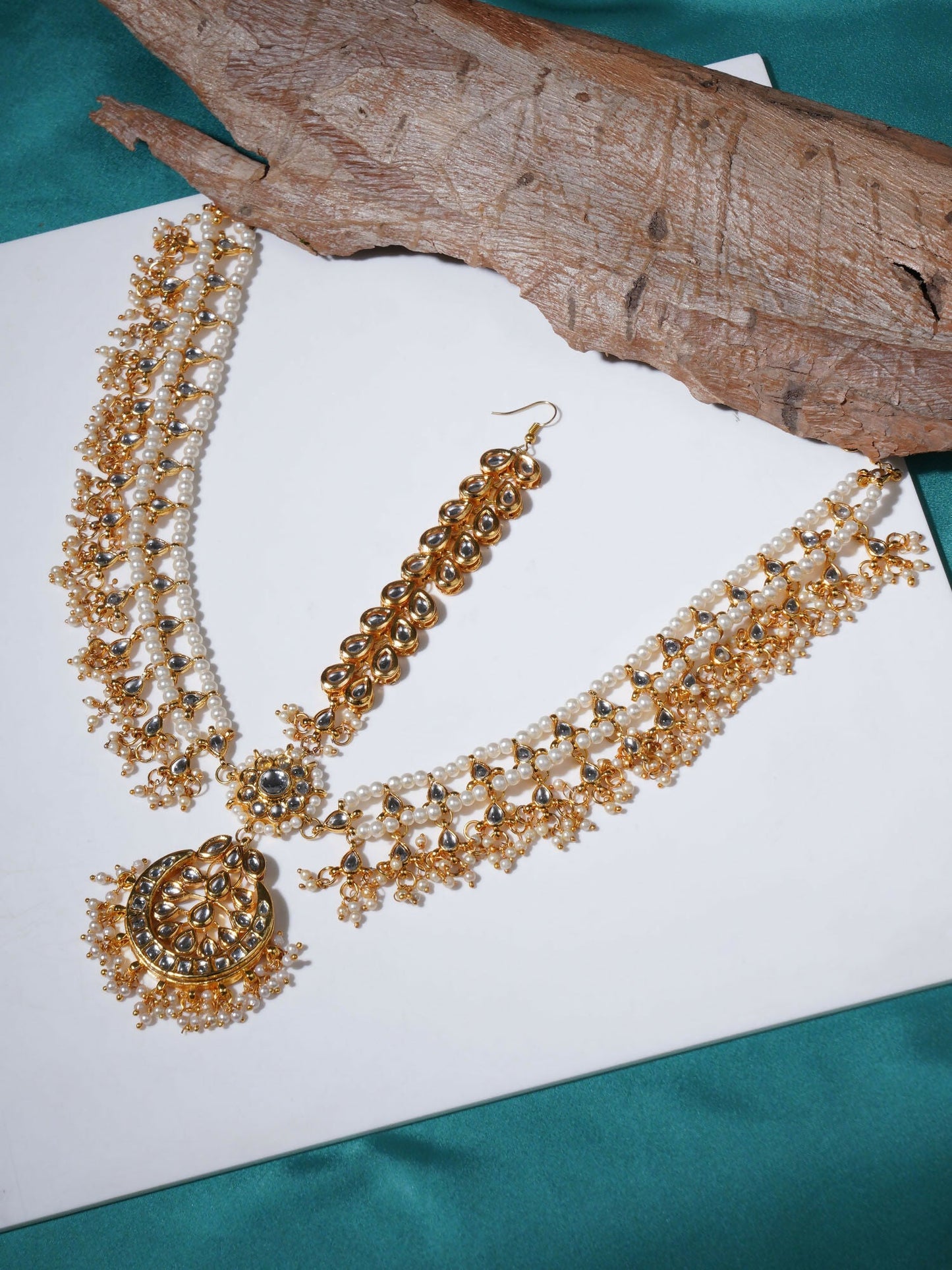 Kundan Layered Matha Patti (Gold) - Ruby Raang | Swadesiicart