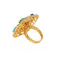 Navratan Kundan Ring (Multi Color) - Ruby Raang | Swadesiicart